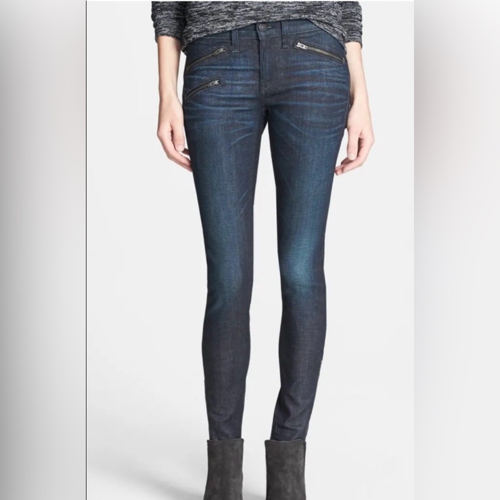 Rag & Bone - Zipper Moto Jeans / Dark Washed / sz 28 / NWOT